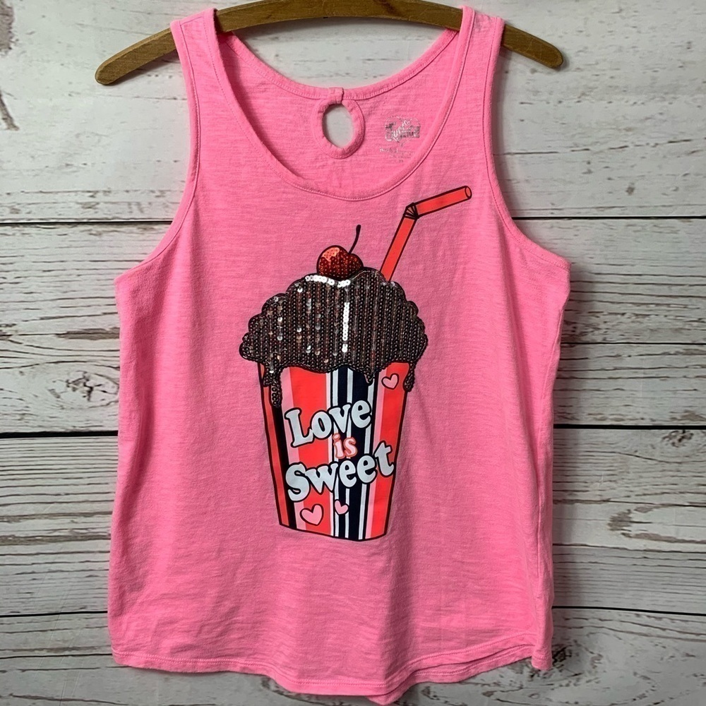 NWOT Justice “Love Is Sweet” Cupcake Tank Top